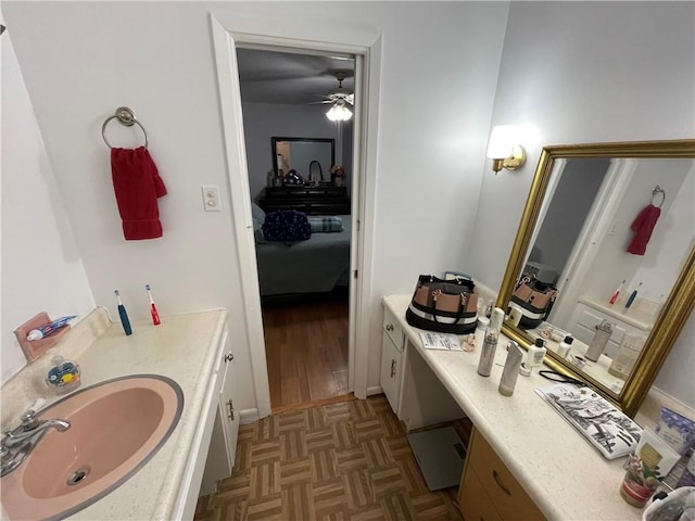 2305 26th St, Kenner, LA 70062 - ensuite bathroom featuring ceiling fan and vanity