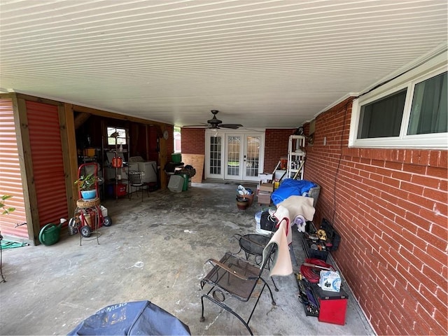 2305 26th St, Kenner, LA 70062 - view of patio / terrace with french doors and ceiling fan