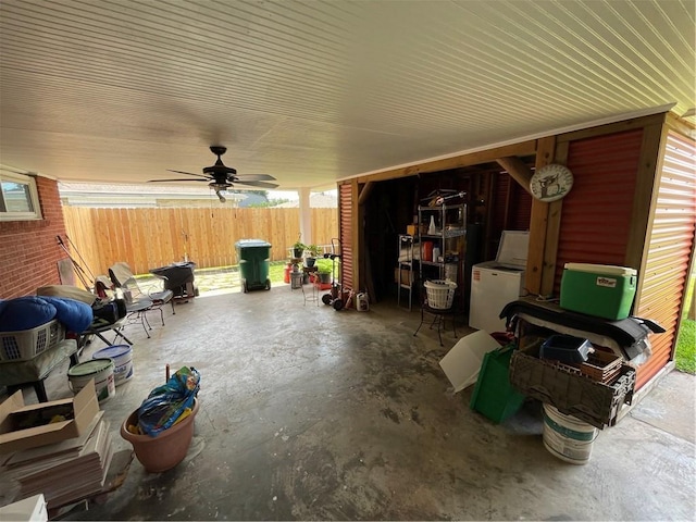 2305 26th St, Kenner, LA 70062 - view of patio featuring washer / dryer and ceiling fan