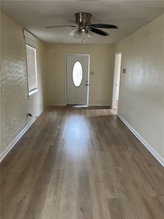 1615 Pratt St, Gretna, LA 70053 - entryway with ceiling fan and wood finished floors