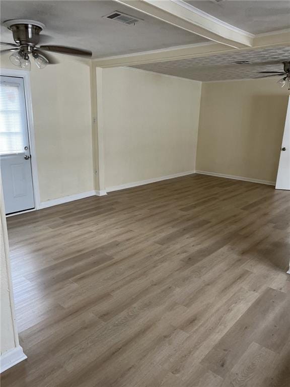 1615 Pratt St, Gretna, LA 70053 - spare room featuring ceiling fan and wood finished floors