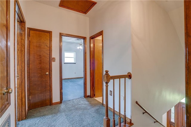 119 Gondrella Dr, Belle Chasse, LA 70037 - hall featuring an upstairs landing and carpet floors