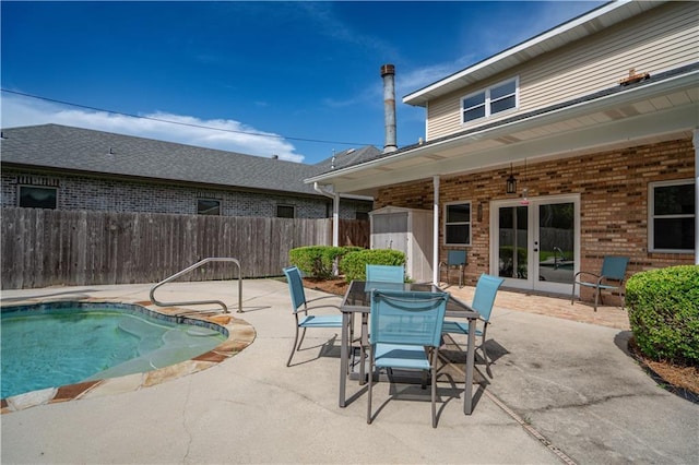 119 Gondrella Dr, Belle Chasse, LA 70037 - view of swimming pool with a patio area, french doors, and outdoor dining space