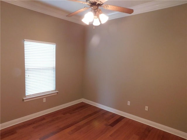 22 Davis Blvd, Jefferson, LA 70121 - spare room with crown molding, ceiling fan, and dark wood-style floors
