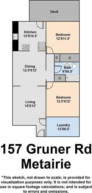 157 Gruner Rd, Metairie, LA 70001 - view of floor plan / room layout