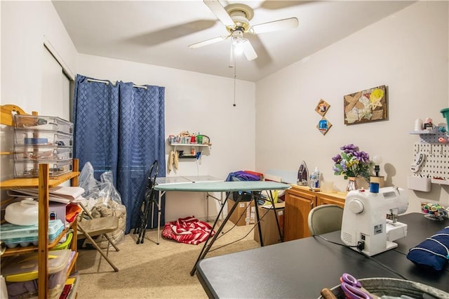 1500 Madewood Rd, La Place, LA 70068 - carpeted office space featuring a ceiling fan