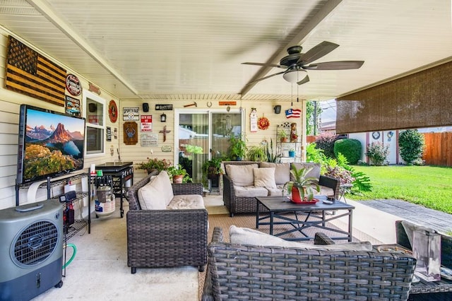 1500 Madewood Rd, La Place, LA 70068 - view of patio / terrace with an outdoor living space and ceiling fan