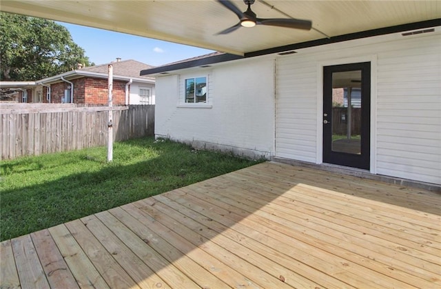 57 Driftwood Blvd, Kenner, LA 70065 - wooden terrace with a ceiling fan