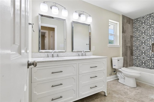 4742 Virgilian St, New Orleans, LA 70126 - full bathroom featuring double vanity and washtub / shower combination