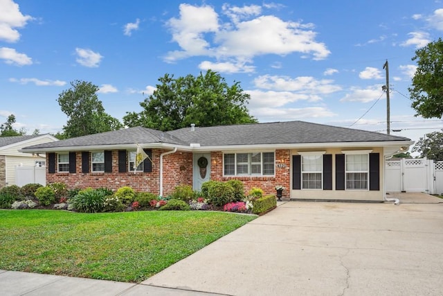 4320 Academy Dr, Metairie, LA 70003 - ranch-style home with a gate, concrete driveway, and brick siding