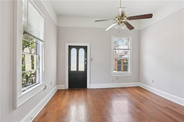 81214 Eliza St, New Orleans, LA 70114 - foyer entrance featuring hardwood / wood-style flooring and ceiling fan