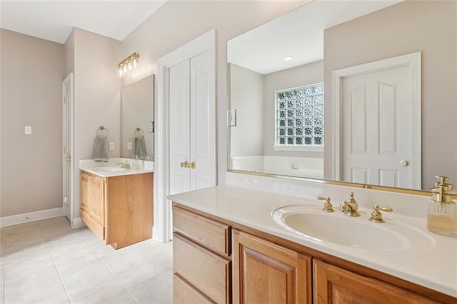 319 Red Maple Dr, Mandeville, LA 70448 - full bathroom with vanity and tile patterned flooring