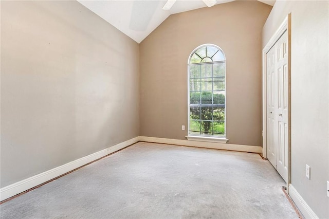 3 Trace Loop, Mandeville, LA 70448 - unfurnished room featuring plenty of natural light, vaulted ceiling, and concrete flooring