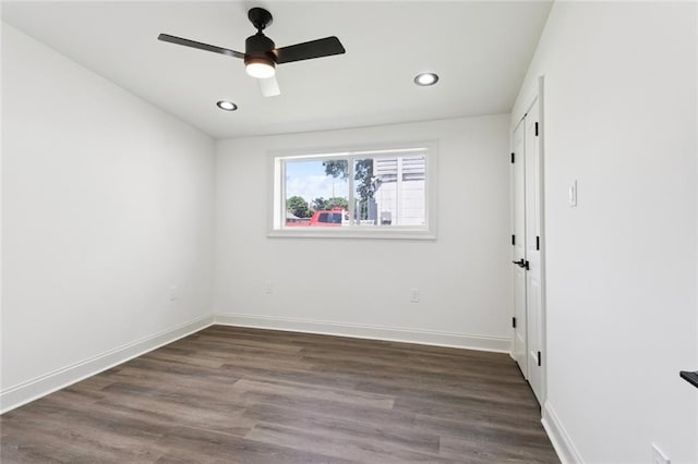 12 Fairlane Dr, Metairie, LA 70003 - unfurnished room with ceiling fan, wood finished floors, and recessed lighting