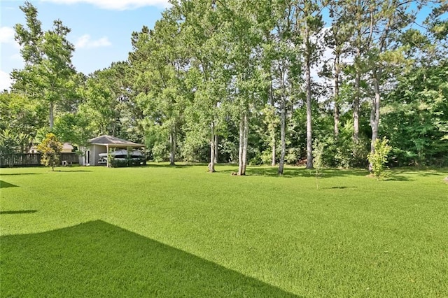 217 Sap Berry Dr, Madisonville, LA 70447 - view of grassy yard featuring view of wooded area