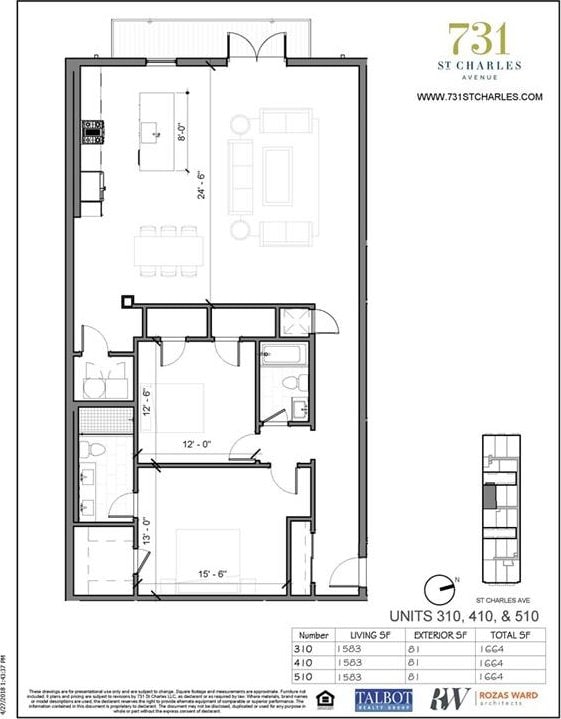 731 St Charles Ave Unit 310, New Orleans, LA 70130 - view of floor plan / room layout