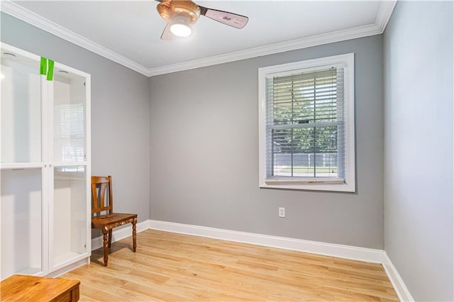 82 Packenham Ave, Chalmette, LA 70043 - spare room with light wood-type flooring, crown molding, and ceiling fan