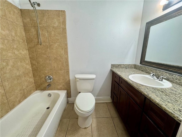 3509 Decomine Dr, Chalmette, LA 70043 - bathroom with vanity, bathtub / shower combination, and tile patterned flooring