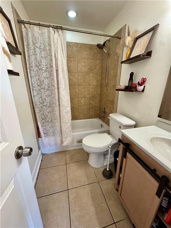 3509 Decomine Dr, Chalmette, LA 70043 - full bathroom featuring tile patterned floors, vanity, and shower / tub combo