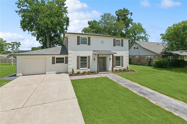 20 Bernice Dr, Luling, LA 70070 - view of front of home featuring a front lawn, driveway, and a garage