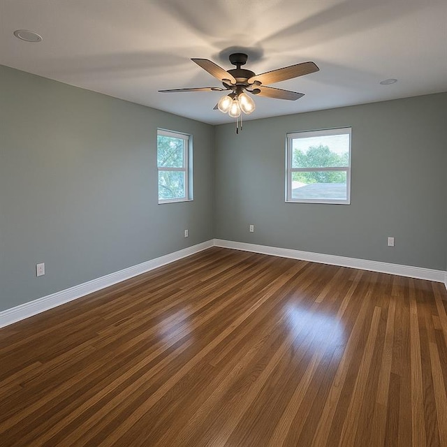 20 Bernice Dr, Luling, LA 70070 - empty room featuring a ceiling fan and dark wood finished floors
