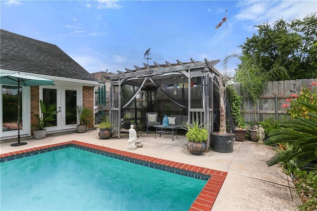 159 Valerie St, River Ridge, LA 70123 - view of swimming pool with a pergola, french doors, and a patio