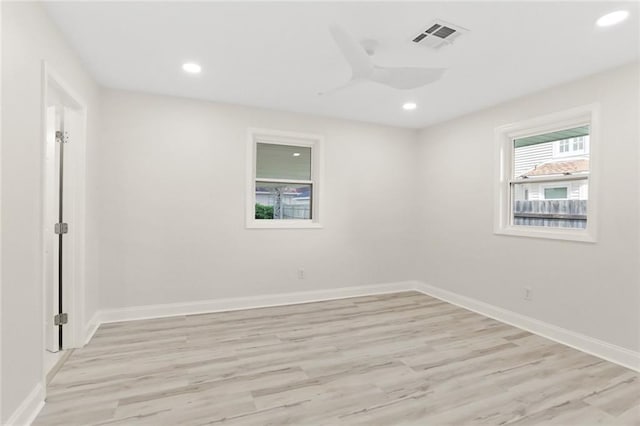 40 Holly Dr, Gretna, LA 70053 - unfurnished room featuring recessed lighting, light wood-style floors, and a ceiling fan