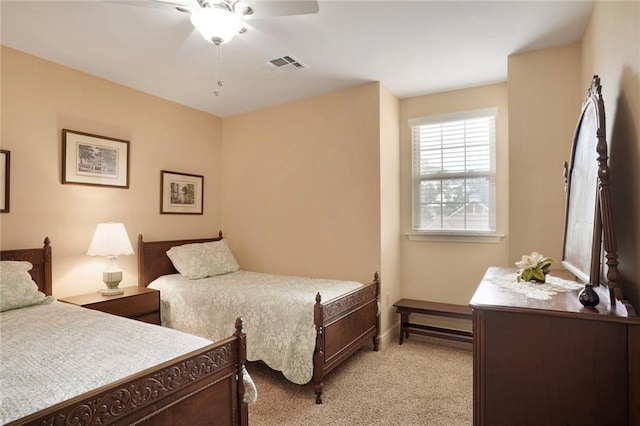 4740 Avron Blvd, Metairie, LA 70006 - bedroom with light carpet and a ceiling fan