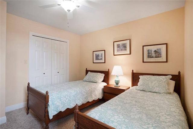 4740 Avron Blvd, Metairie, LA 70006 - carpeted bedroom featuring a closet and ceiling fan