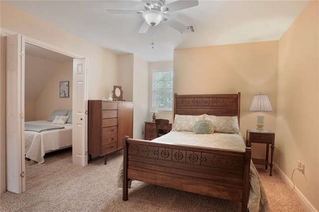4740 Avron Blvd, Metairie, LA 70006 - bedroom featuring light colored carpet and ceiling fan