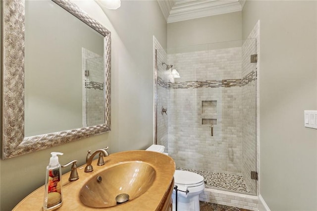 24 Royal Palm Dr, Kenner, LA 70065 - full bath featuring ornamental molding, a stall shower, and vanity