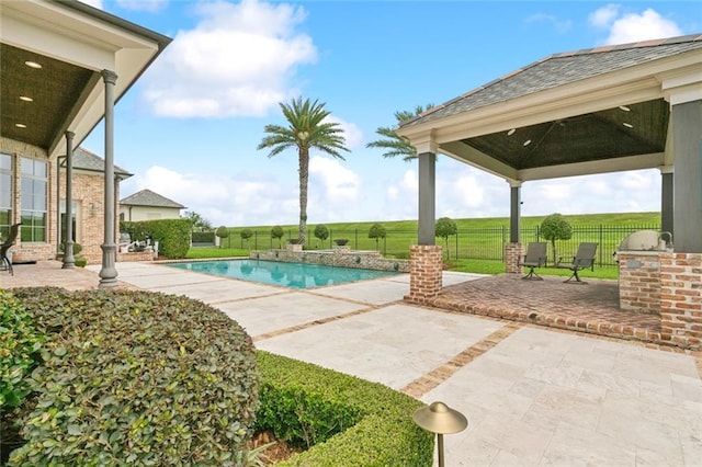 24 Royal Palm Dr, Kenner, LA 70065 - view of pool featuring a patio and a gazebo