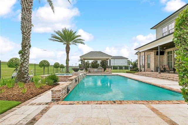 24 Royal Palm Dr, Kenner, LA 70065 - view of pool with a gazebo, a patio area, and a pool with connected hot tub