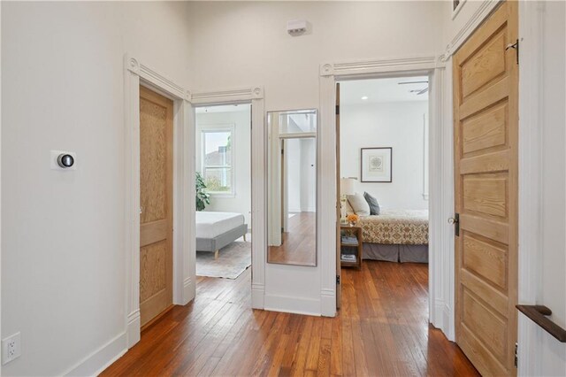 20810 S Scott St, New Orleans, LA 70119 - hallway with wood-type flooring and baseboards