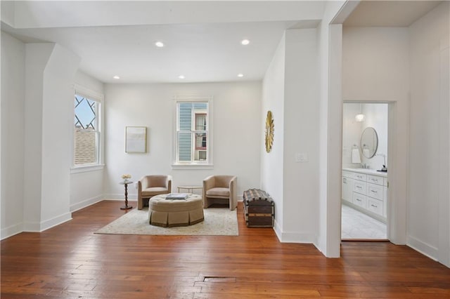 20810 S Scott St, New Orleans, LA 70119 - sitting room featuring hardwood / wood-style floors and recessed lighting