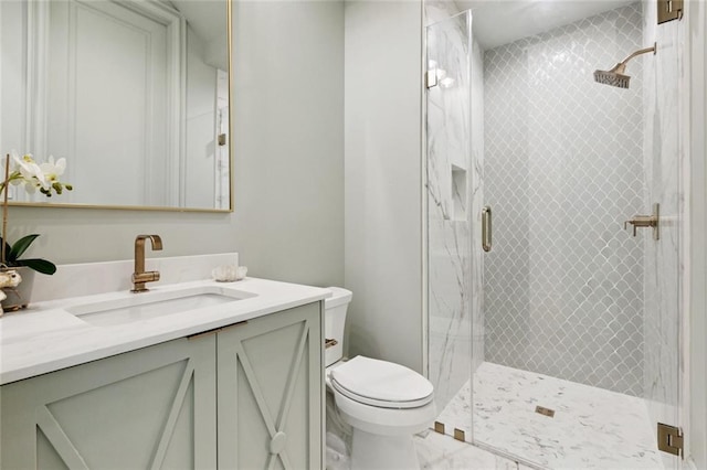 108 Dorrington Blvd, Metairie, LA 70005 - full bathroom with vanity, a stall shower, and marble look tiles