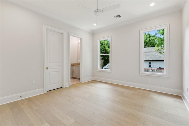 108 Dorrington Blvd, Metairie, LA 70005 - empty room featuring light wood-style floors, ornamental molding, and recessed lighting