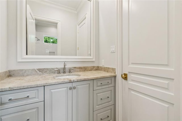 108 Dorrington Blvd, Metairie, LA 70005 - bathroom featuring ornamental molding and vanity