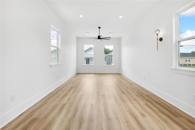 1871 N Roman St, New Orleans, LA 70116 - unfurnished room featuring light wood-type flooring, recessed lighting, and ceiling fan
