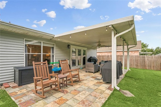 416 Spartan Loop, Slidell, LA 70458 - view of patio with area for grilling, a ceiling fan, and outdoor lounge area