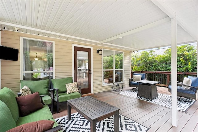240 Emerald Crk W, Abita Springs, LA 70420 - wooden deck with an outdoor hangout area