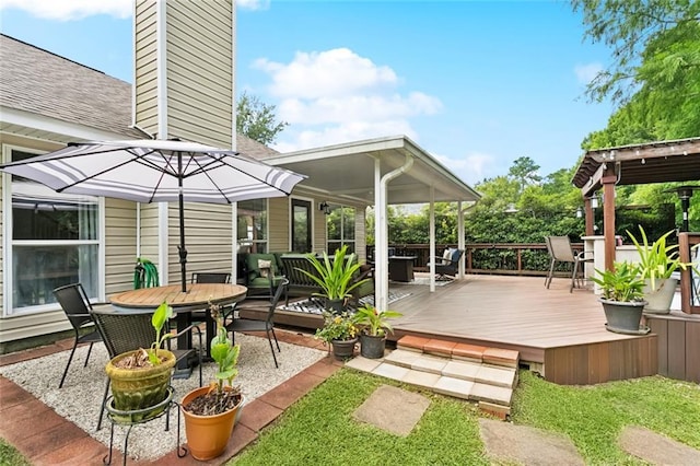240 Emerald Crk W, Abita Springs, LA 70420 - view of patio with a deck and outdoor dining area