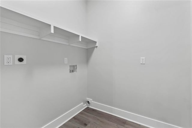 74446 Delta Ave, Covington, LA 70435 - washroom with hookup for a washing machine, hookup for an electric dryer, and dark wood finished floors