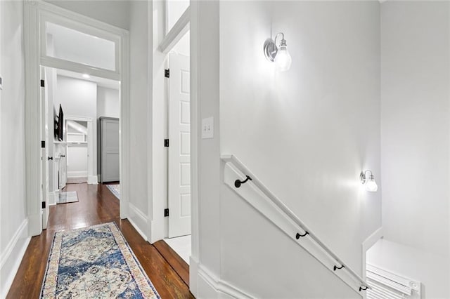 4532-34 Chestnut St, New Orleans, LA 70115 - hall featuring dark wood-type flooring and an upstairs landing