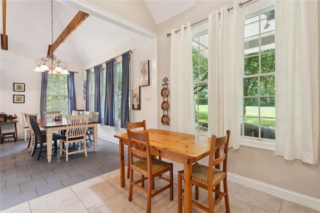 19632 Carol Morgan Rd, Franklinton, LA 70438 - dining area with light tile patterned floors and a chandelier