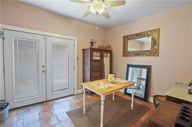 706 General Pershing St Unit 706, New Orleans, LA 70115 - dining area with french doors and a ceiling fan