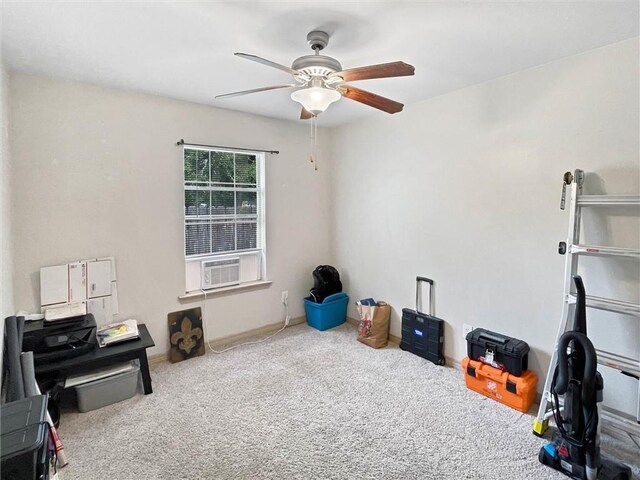 2411 Jay St, Slidell, LA 70460 - miscellaneous room featuring cooling unit, ceiling fan, and carpet flooring