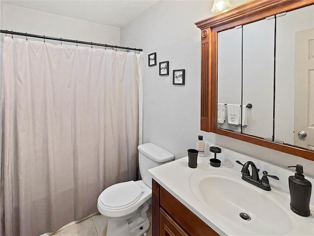 2411 Jay St, Slidell, LA 70460 - full bathroom with vanity, tile patterned floors, and a shower with curtain