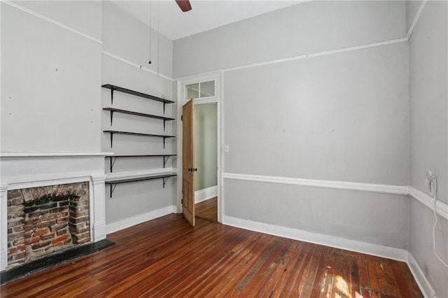 820-22 N Salcedo St, New Orleans, LA 70119 - unfurnished living room featuring hardwood / wood-style floors and a ceiling fan
