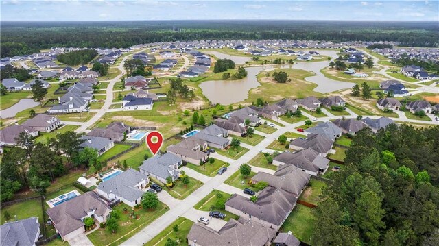 1104 Cypress Crossing Dr, Madisonville, LA 70447 - aerial view of property and surrounding area with nearby suburban area